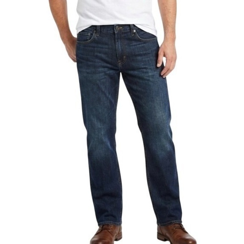 Nautica Jeans Mens 38x30 Dark Wash Blue Straight Leg 100% Cotton Denim Casual‎